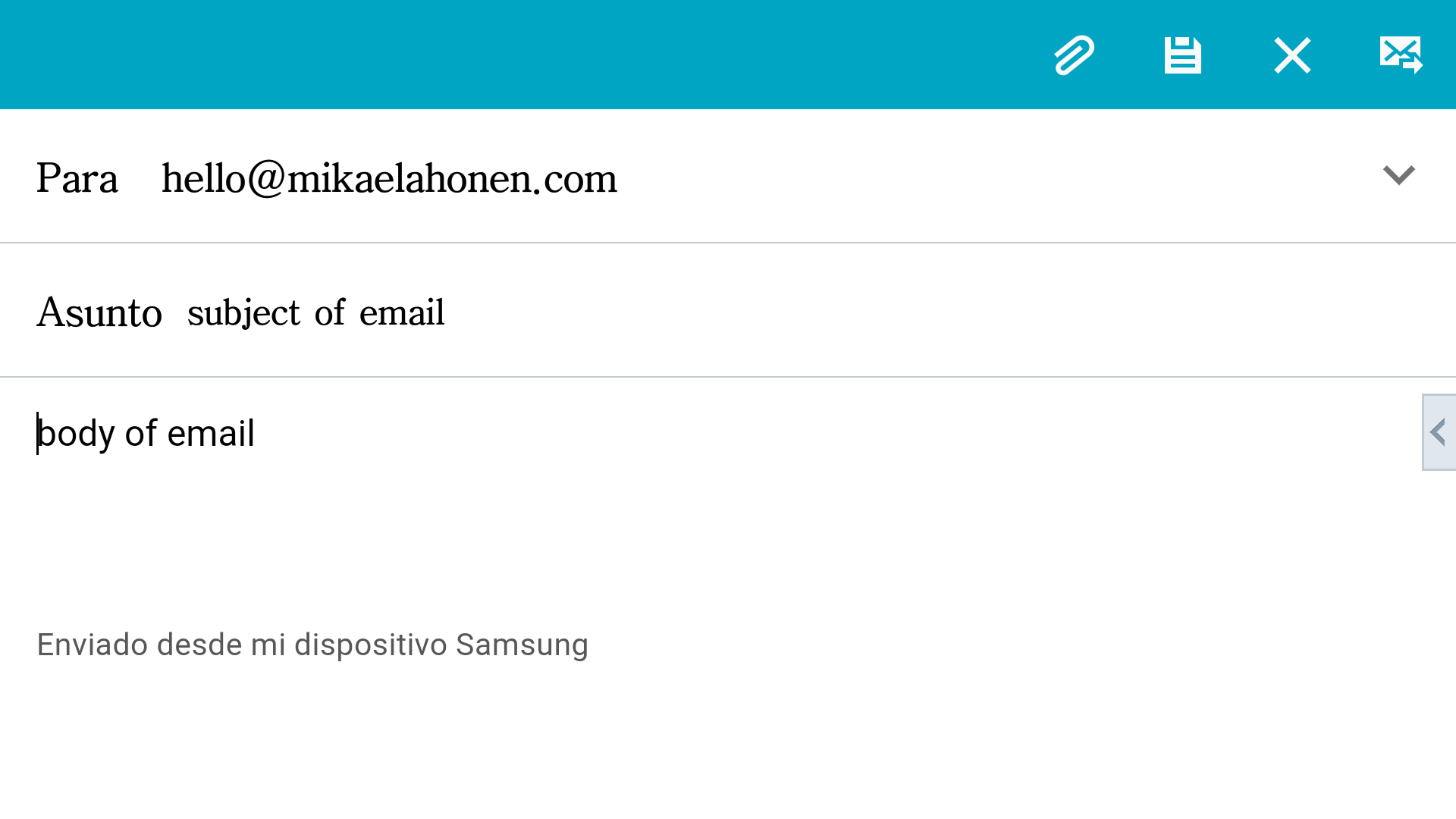 Android app takes you to the chosen email app. For learning purposes my Android is in Spanish.