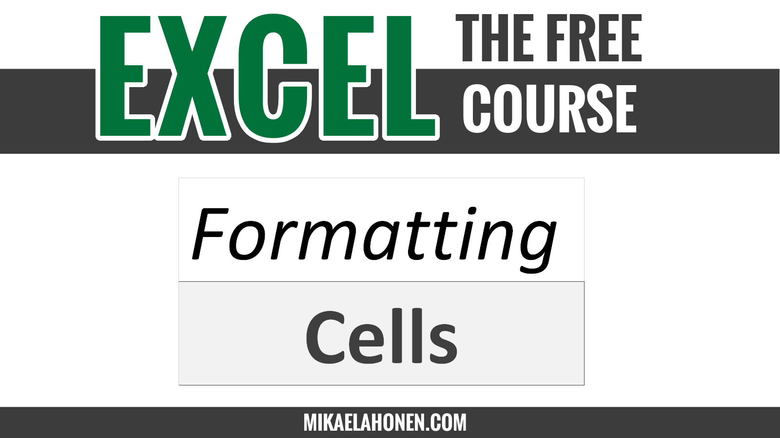 Formatting cells excel