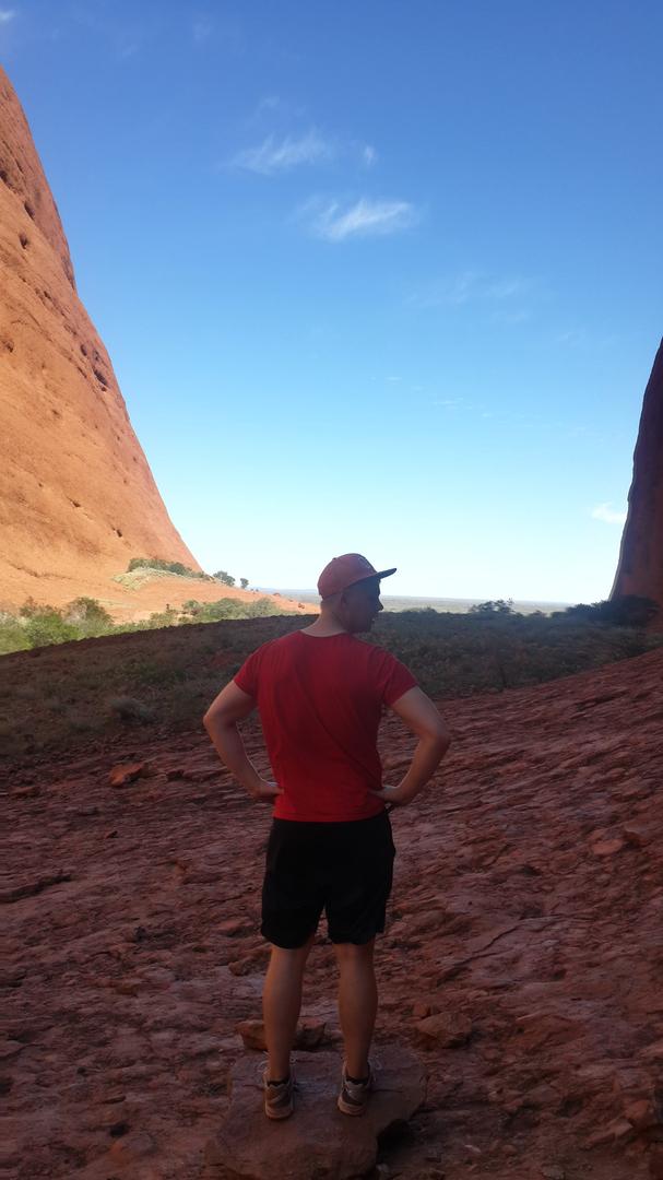 Day 4: Checking out the Kata Tjuta. A hike in a valley was only 2km. Click to enlarge.