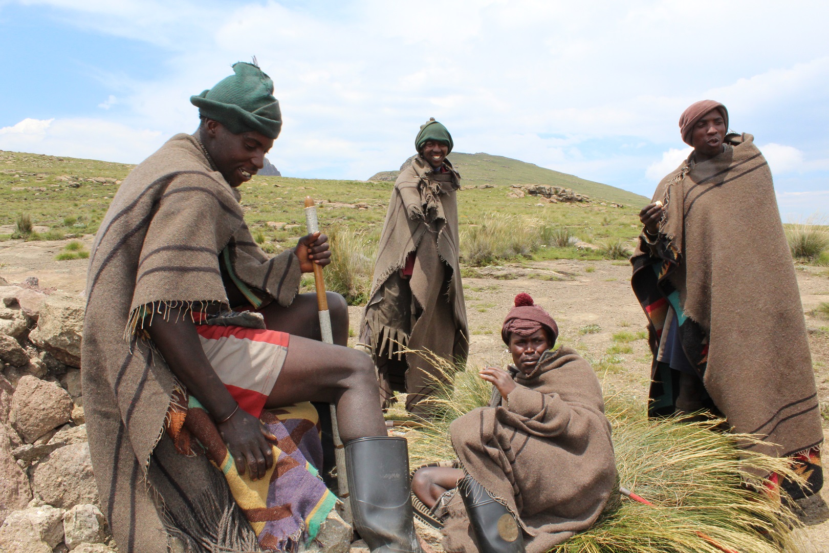 Shepherds from Lesotho taking care of sheeps and goats at the plateau. Picture: Chris Hanson.