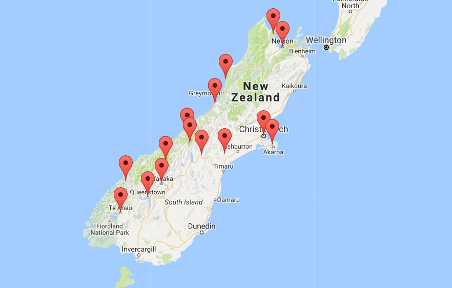 Road trip in New Zealand South Island. The route went counter clockwise from Christchurch and back. If you are interested in details please leave a comment.